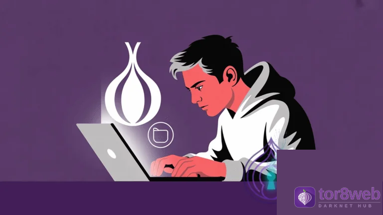 Tor Browser user accessing onion network — encrypted multi-relay circuit for anonymous browsing